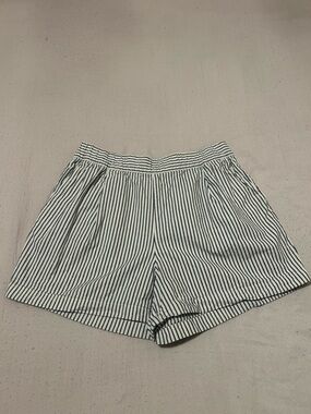 Uniqlo Navy & White Striped High-Waist Shorts